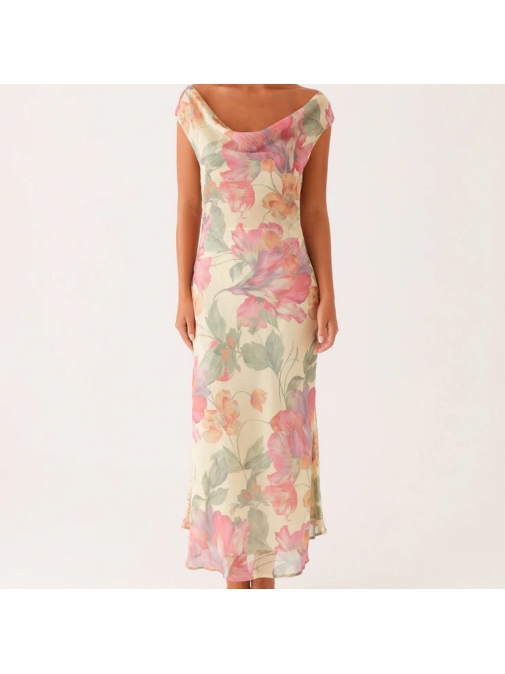 Peppermayo Role Model Maxi Dress Cowl Neck Maxi Dress in Yellow Peony size 8 - Picture 2 of 9